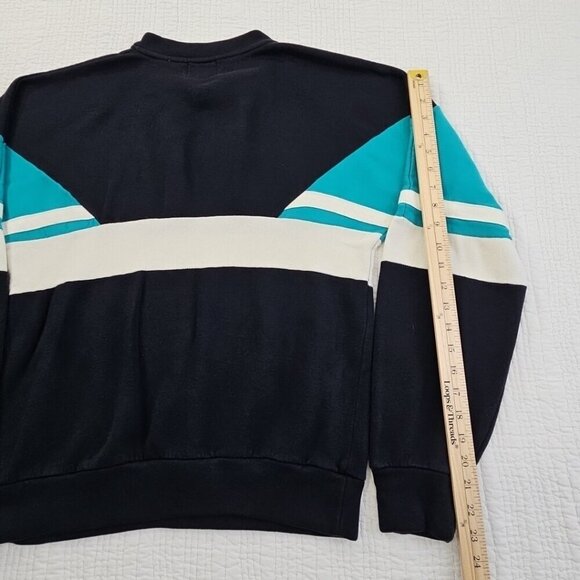 VTG Main Event Athletic Club Sweatshirt Men's Boxy Large Turquoise Black Raglan - Picture 9 of 12